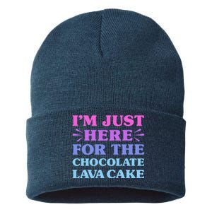 Chocolate Lava Cake I Love Chocolate Lava Cake Funny Dessert Sustainable Knit Beanie