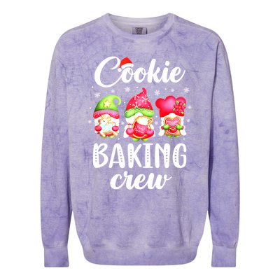 Cooking Lover Christmas Gnomes Cookie Baking Crew Pajamas Gift Colorblast Crewneck Sweatshirt