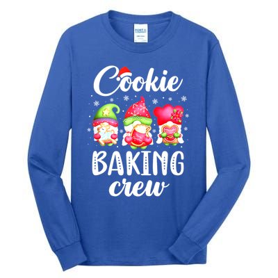 Cooking Lover Christmas Gnomes Cookie Baking Crew Pajamas Gift Tall Long Sleeve T-Shirt