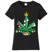 Cannabis Leaf Christmas Tree Women's T-Shirt