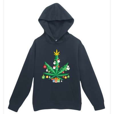 Cannabis Leaf Christmas Tree Urban Pullover Hoodie