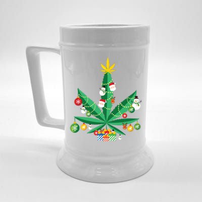 Cannabis Leaf Christmas Tree Beer Stein