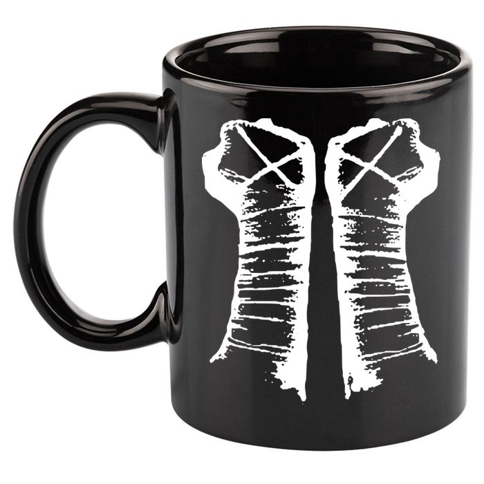 Chalk Line Cm Punk Fists Straight Edge 11oz C Handle Ceramic Mug