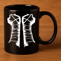 Chalk Line Cm Punk Fists Straight Edge 11oz C Handle Ceramic Mug