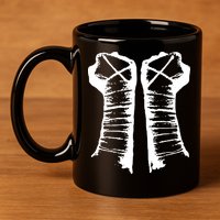 Chalk Line Cm Punk Fists Straight Edge 11oz C Handle Ceramic Mug
