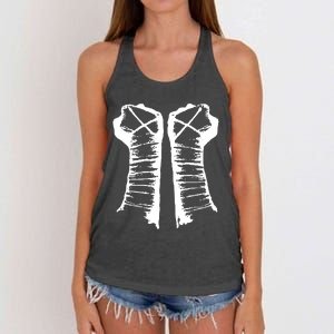 Chalk Line Cm Punk Fists Straight Edge Women's Knotted Racerback Tank