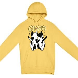 Cat Love Cute Gift Premium Pullover Hoodie