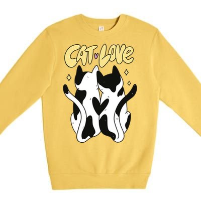 Cat Love Cute Gift Premium Crewneck Sweatshirt