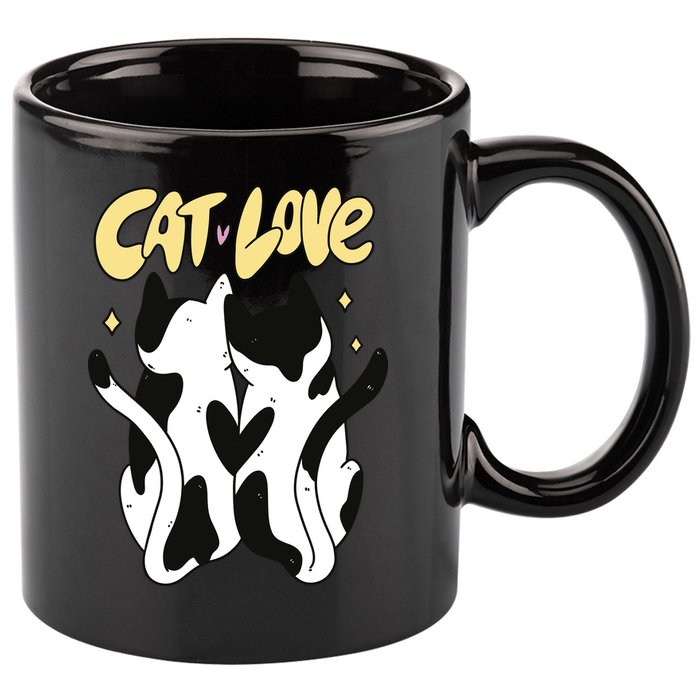 Cat Love Cute Gift 11oz C Handle Ceramic Mug