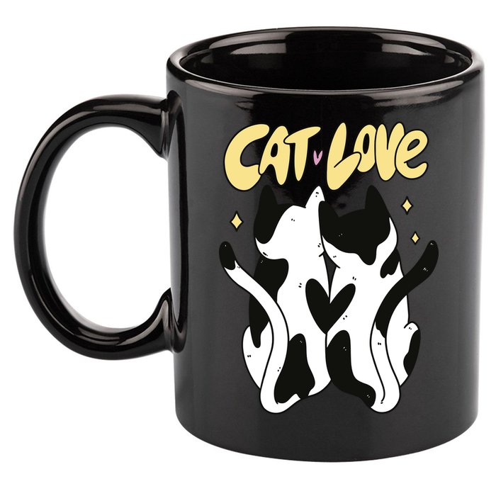 Cat Love Cute Gift 11oz C Handle Ceramic Mug