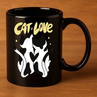 Cat Love Cute Gift 11oz C Handle Ceramic Mug
