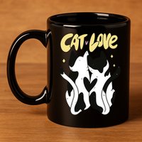 Cat Love Cute Gift 11oz C Handle Ceramic Mug