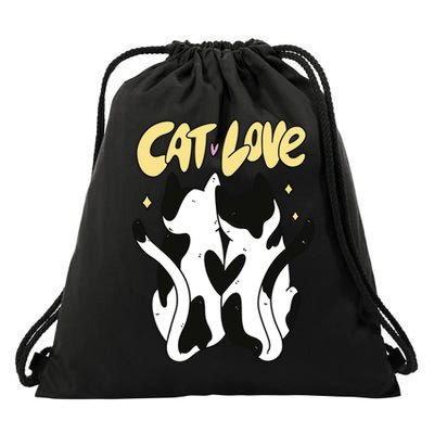 Cat Love Cute Gift Drawstring Bag