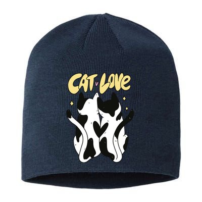 Cat Love Cute Gift Sustainable Beanie