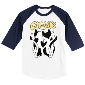 Cat Love Cute Gift Baseball Sleeve Shirt