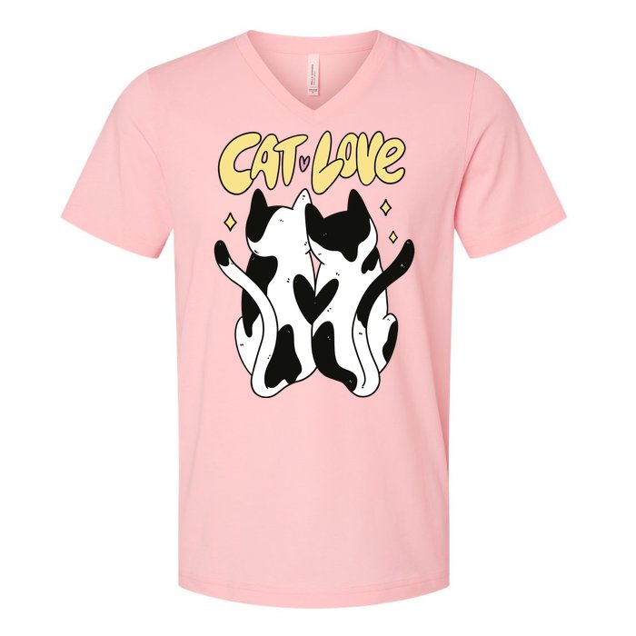 Cat Love Cute Gift V-Neck T-Shirt