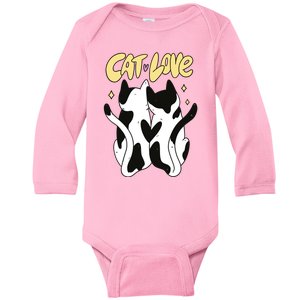 Cat Love Cute Gift Baby Long Sleeve Bodysuit