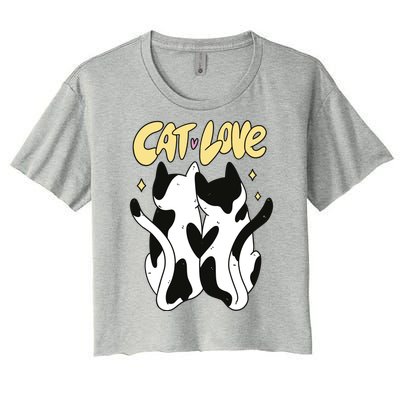 Cat Love Cute Gift Women's Crop Top Tee