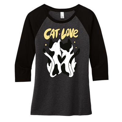 Cat Love Cute Gift Women's Tri-Blend 3/4-Sleeve Raglan Shirt