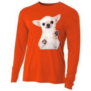 Cute Little Chihuahua Puppy Dog Face For Pet Owners Cooling Performance Long Sleeve Crew