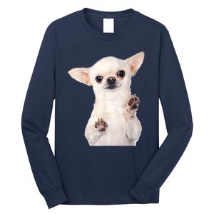 Cute Little Chihuahua Puppy Dog Face For Pet Owners Long Sleeve Shirt