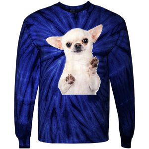 Cute Little Chihuahua Puppy Dog Face For Pet Owners Tie-Dye Long Sleeve Shirt