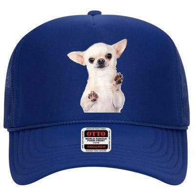 Cute Little Chihuahua Puppy Dog Face For Pet Owners High Crown Mesh Back Trucker Hat