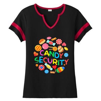 Candy Land Costumes Candy Security Candy Crew Ladies Halftime Notch Neck Tee