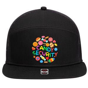 Candy Land Costumes Candy Security Candy Crew 7 Panel Mesh Trucker Snapback Hat