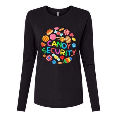 Candy Land Costumes Candy Security Candy Crew Womens Cotton Relaxed Long Sleeve T-Shirt