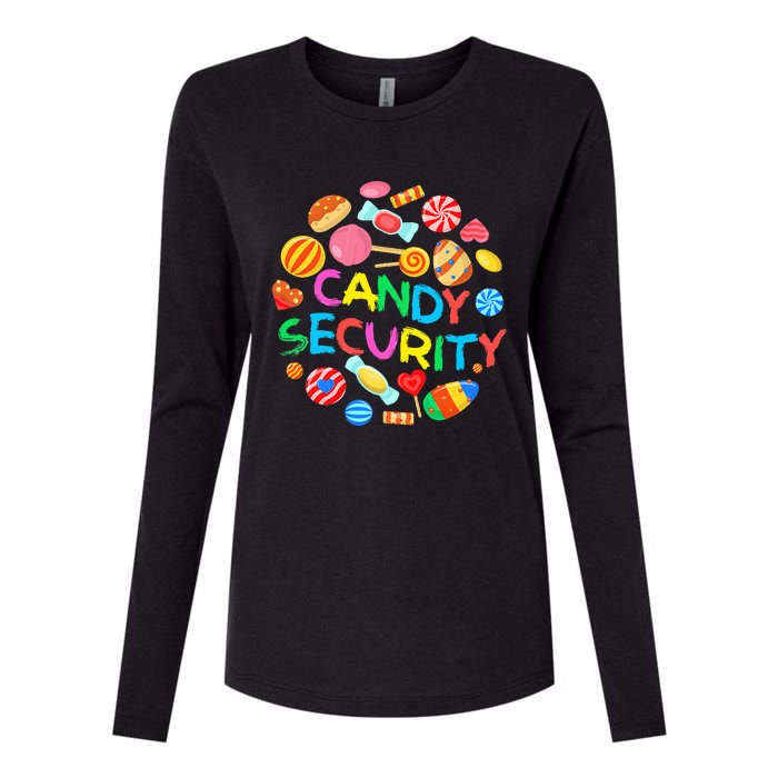 Candy Land Costumes Candy Security Candy Crew Womens Cotton Relaxed Long Sleeve T-Shirt