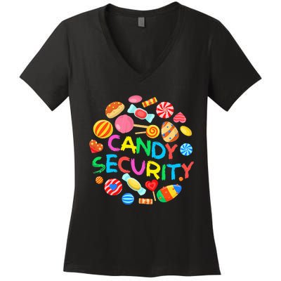 Candy Land Costumes Candy Security Candy Crew Women's V-Neck T-Shirt