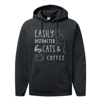 Cat Lover Cat Owner Cats And Coffee Coffee Drinker Cat Performance Fleece Hoodie