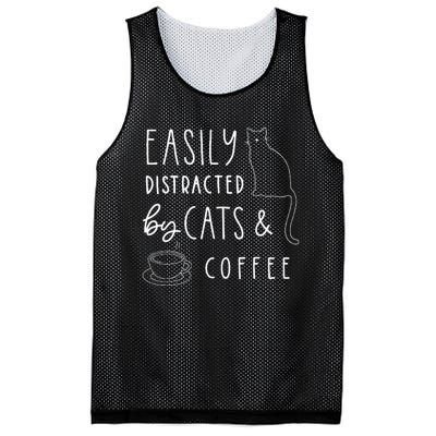 Cat Lover Cat Owner Cats And Coffee Coffee Drinker Cat Mesh Reversible Basketball Jersey Tank