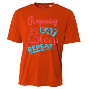 Composting Lovers Composting Eat Sleep Repeat Gift Cooling Performance Crew T-Shirt