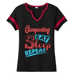 Composting Lovers Composting Eat Sleep Repeat Gift Ladies Halftime Notch Neck Tee