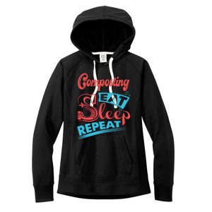 Composting Lovers Composting Eat Sleep Repeat Gift Women's Fleece Hoodie