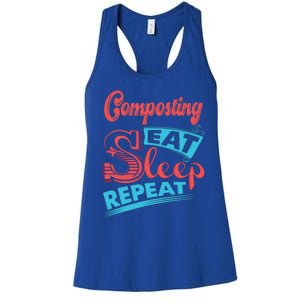 Composting Lovers Composting Eat Sleep Repeat Gift Women's Racerback Tank