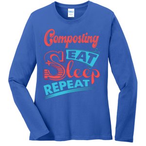 Composting Lovers Composting Eat Sleep Repeat Gift Ladies Long Sleeve Shirt