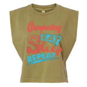 Composting Lovers Composting Eat Sleep Repeat Gift Garment-Dyed Women's Muscle Tee