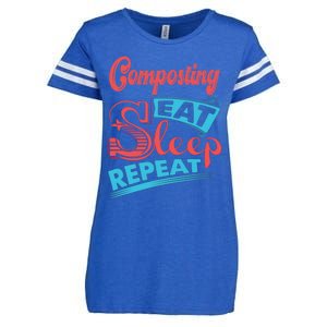 Composting Lovers Composting Eat Sleep Repeat Gift Enza Ladies Jersey Football T-Shirt