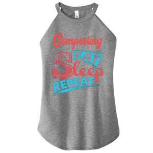 Composting Lovers Composting Eat Sleep Repeat Gift Women's Perfect Tri Rocker Tank