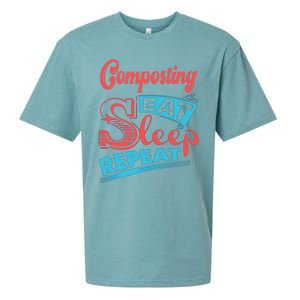 Composting Lovers Composting Eat Sleep Repeat Gift Sueded Cloud Jersey T-Shirt