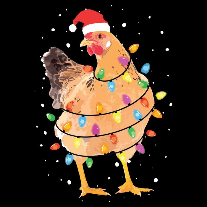 Christmas Lights Chicken Shirts Santa Funny Xmas Tree Chicken Impact Tech Backpack