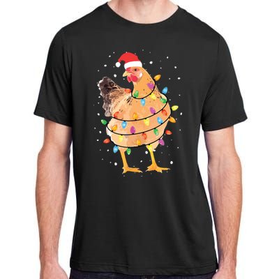 Christmas Lights Chicken Shirts Santa Funny Xmas Tree Chicken Adult ChromaSoft Performance T-Shirt