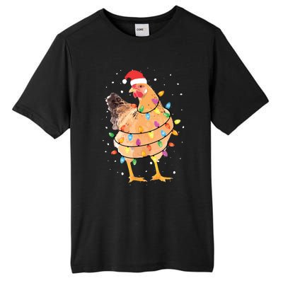 Christmas Lights Chicken Shirts Santa Funny Xmas Tree Chicken Tall Fusion ChromaSoft Performance T-Shirt