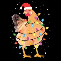 Christmas Lights Chicken Shirts Santa Funny Xmas Tree Chicken Drawstring Bag