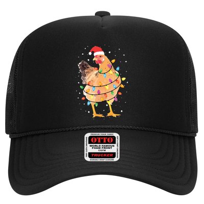 Christmas Lights Chicken Shirts Santa Funny Xmas Tree Chicken Trucker Hat