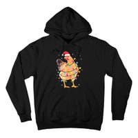 Christmas Lights Chicken Shirts Santa Funny Xmas Tree Chicken Tall Hoodie