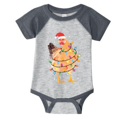 Christmas Lights Chicken Shirts Santa Funny Xmas Tree Chicken Infant Baby Jersey Bodysuit